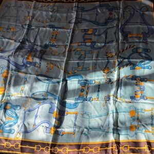 Gucci Blue and Gold Equestrian Scarf